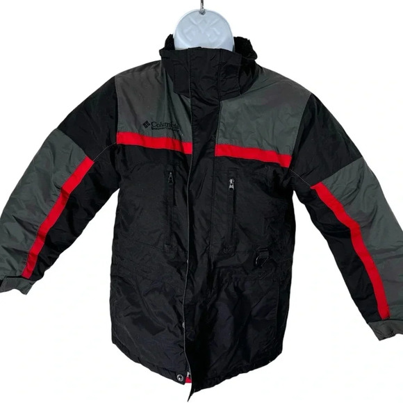 Youth Columbia Coat Jacket Size 8 Gray, Black and Red - Picture 1 of 8